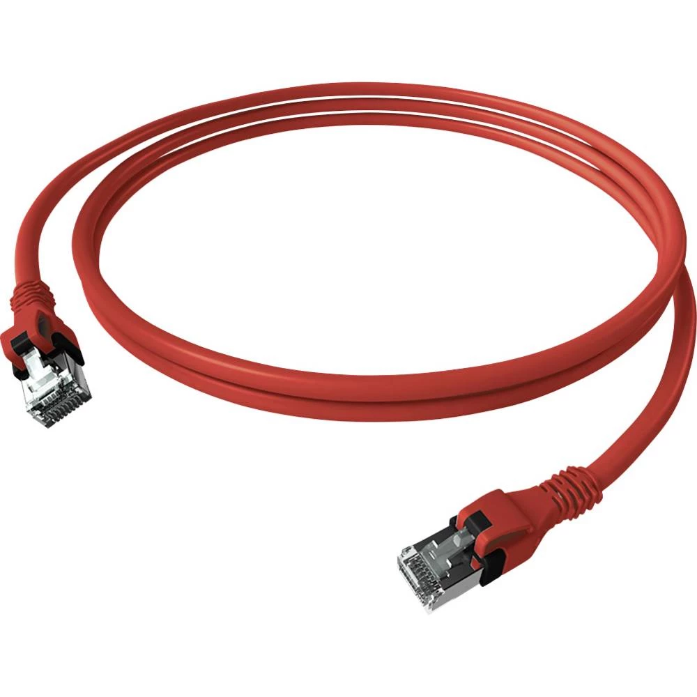 Easylan CPP1ORARAR0020 RJ45 mrežni kabel, Patch kabel CAT 6a S/FTP 2 m crvena (bistra) dvostruko zaštićen, bez halogena, slika