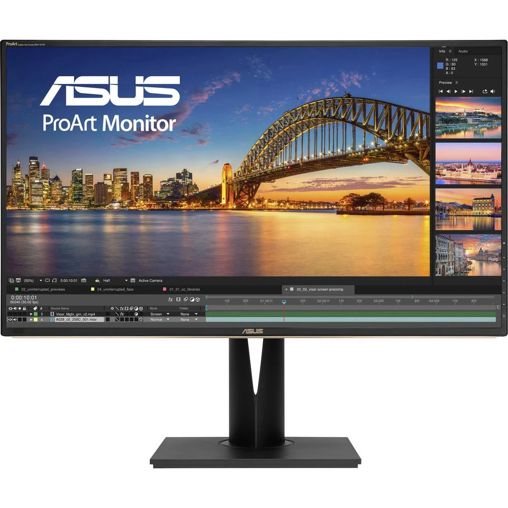 LED zaslon 81.3 cm (32 ") Asus PA329C ATT.CALC.EEK B (A++ - E) 3840 x 2160 piksel UHD 2160p (4K) 5 ms HDMI&trade;, DisplayPort, slika