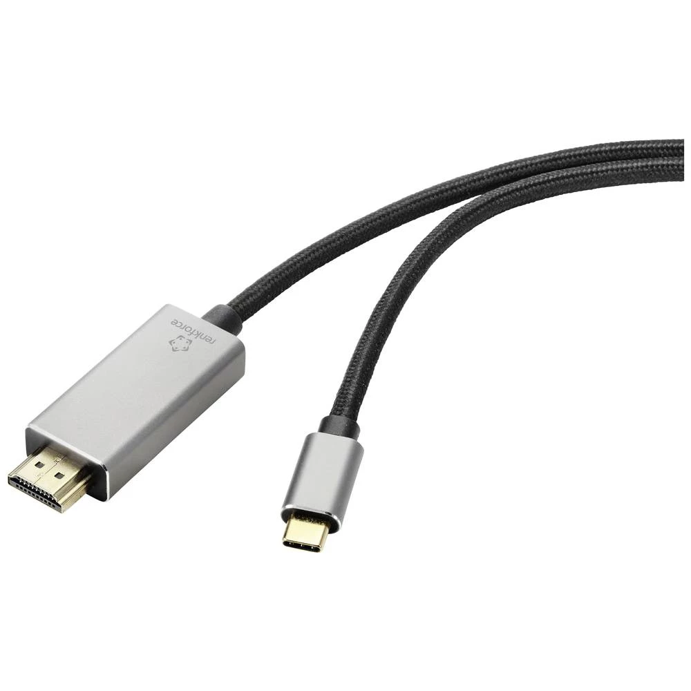 Renkforce USB-C® / HDMI adapterski kabel USB-C® utikač, HDMI A utikač 3.00 m crna RF-4995152 Ultra HD (8K) HDMI kabel slika