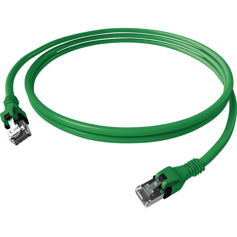 Easylan CPP1OGAGAG0015 RJ45 mrežni kabel, Patch kabel CAT 6a S/FTP 1.50 m zelena dvostruko zaštićen, bez halogena, vatro slika