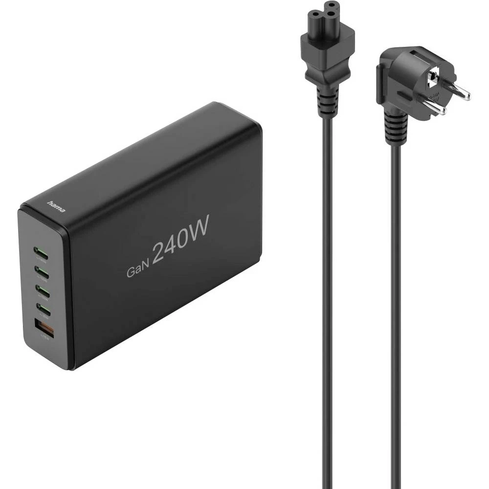 Hama USB stanica za punjenje 240 W crna slika