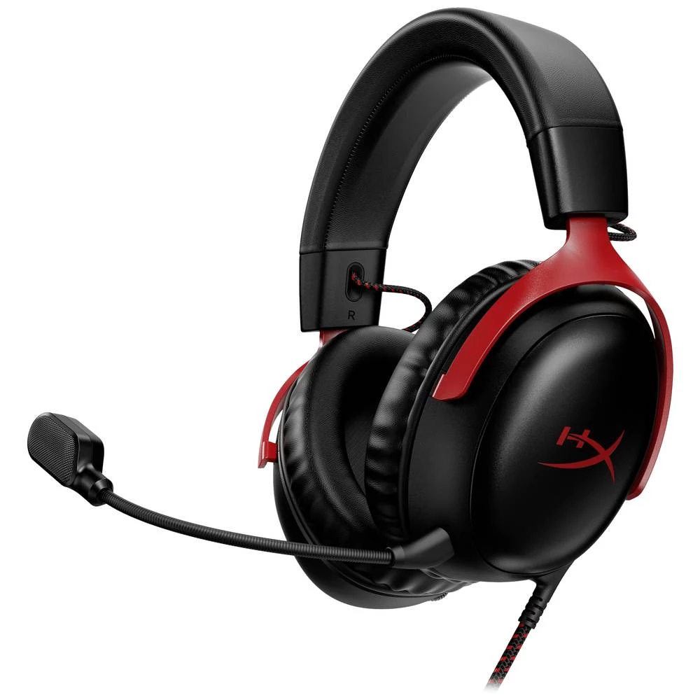 HyperX Cloud III BLK/RED GAM igre Over Ear Headset žičani stereo crna/crvena slika