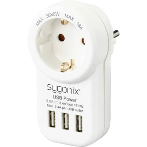 Sygonix SY-4755856 međuutikač s USB bijela slika