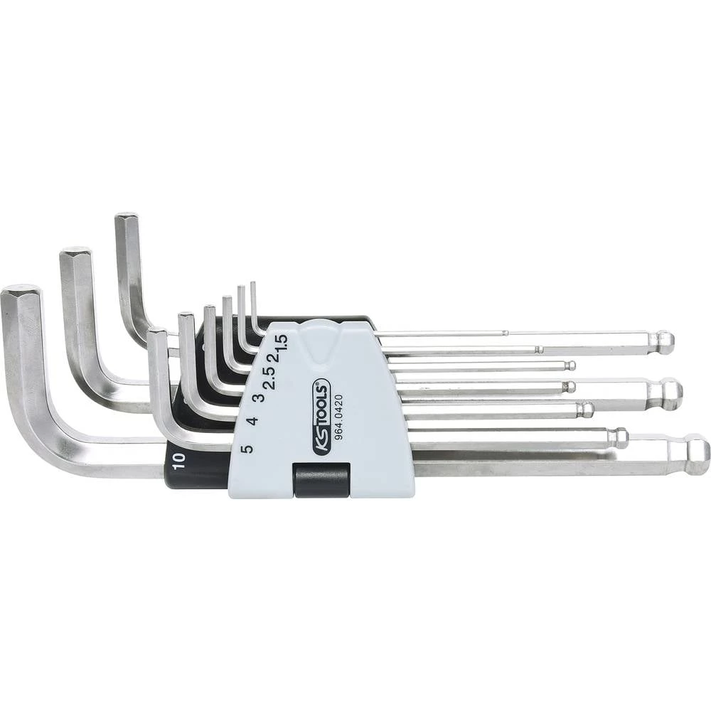 KS Tools 964.0420 unutarnji šesterokutni komplet kutnih odvijača 1.5 mm, 2 mm, 2.5 mm, 3 mm, 4 mm, 5 mm, 6 mm, 8 mm, 10 slika