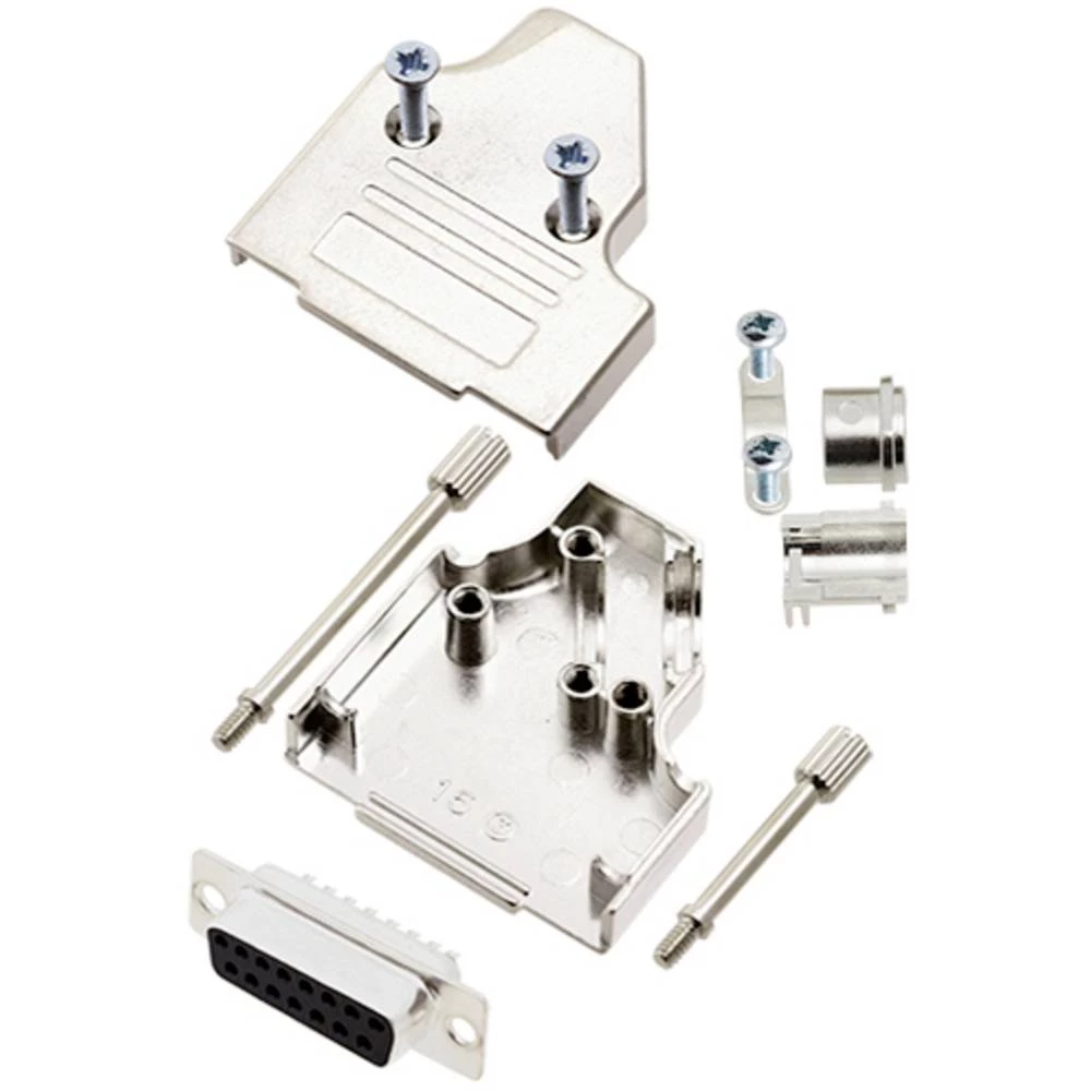 Višestruki ženski konektor D-SUB komplet 35 ° Broj polova: 15 Lemni kup TRU COMPONENTS TCMHDM3515DBSK 1 ST slika