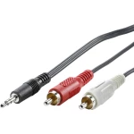 Value 11.99.4345 utičnica audio priključni kabel [1x 3,5 mm banana utikač - 2x muški cinch konektor] 5.00 m crna sa zašt