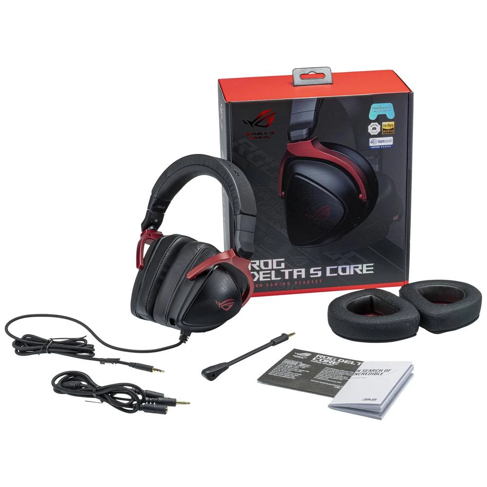 Asus Delta S Core igre Over Ear Headset žičani 7.1 surround crna utišavanje mikrofona, sklopive slika