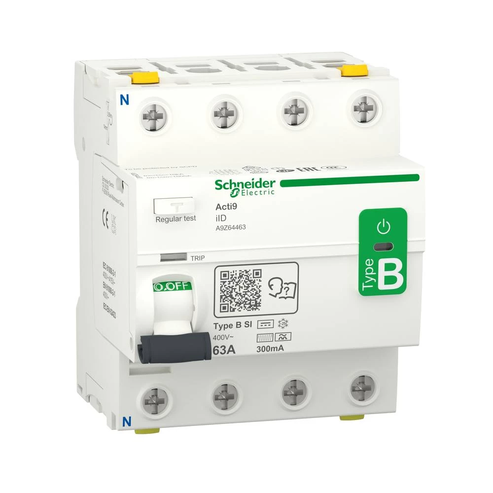 Schneider Electric A9Z64463 kvar struje-sigurnosni prekidač osjetljivi FI za sve struje B 63 A 0.3 A slika