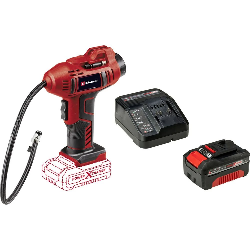 Einhell 2071010+4512042 akumulatorski kompresor 11 bar uklj. 1 punjiva baterija, uklj. punjač, digitalni prikaz, automat slika