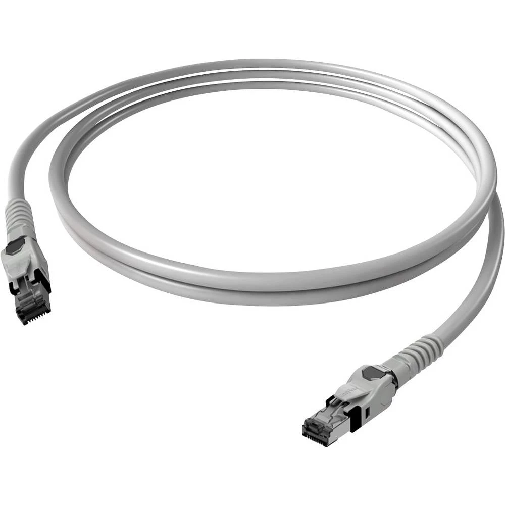 Easylan CP1OAMSMS0005 RJ45 mrežni kabel, Patch kabel CAT 6a S/FTP 0.5 m siva dvostruko zaštićen, bez halogena, vatrostal slika