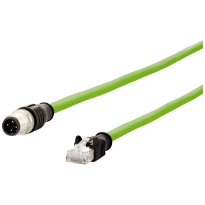 Metz Connect 142M4D15020 M12 mrežni kabel, Patch kabel CAT 5e S/UTP 2 m zelena PUR plašt, postojan na kiselinu, postojan na ozon, UV otporan, mogućnost korištenja za vuču, bez halogena, postojan na... slika