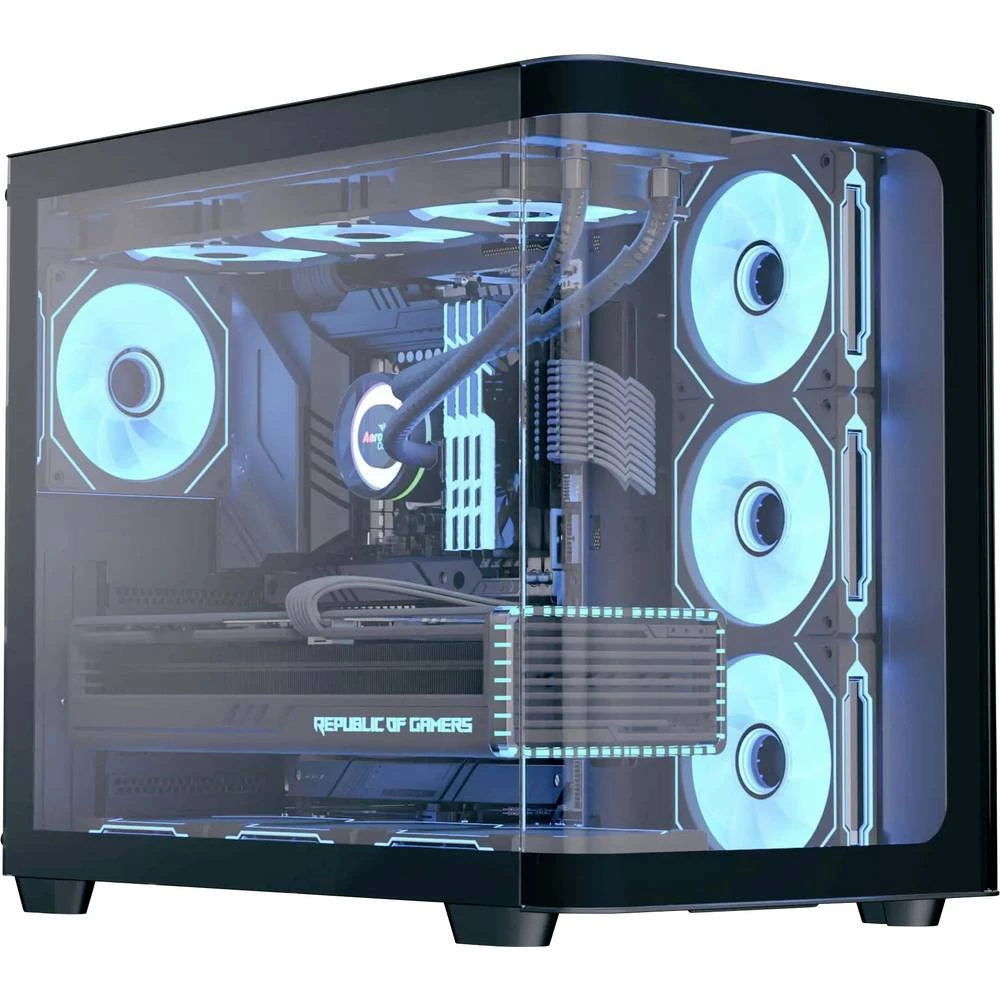 AeroCool P500C-G-BK-V1 midi-tower kućište za računala crna, bijela slika