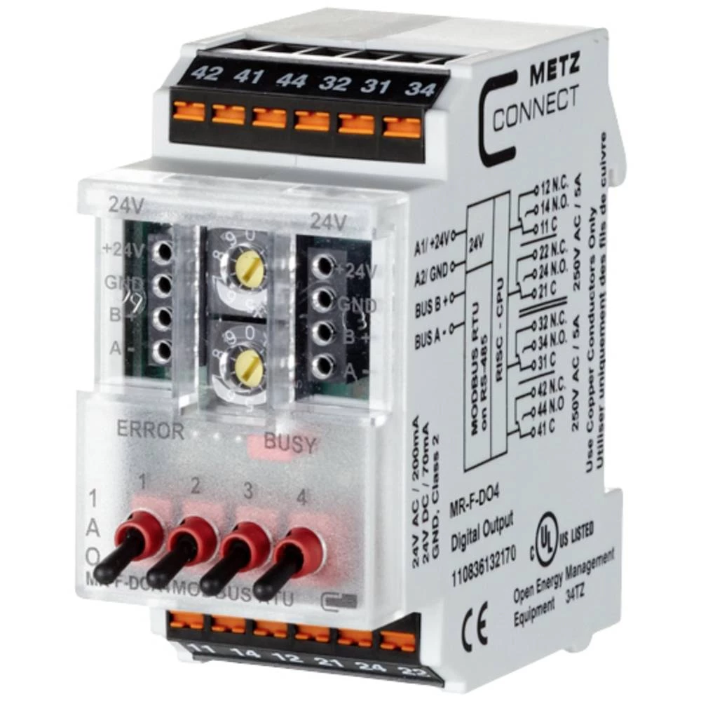Metz Connect MR-F-DO4 Modbus RTU #####Modbus-Modul 24 V/AC, 24 V/DC 200 mA Broj izlaza:4 x Content 1 St. slika