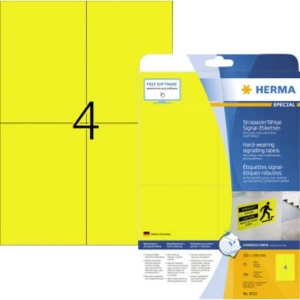 Herma 8032 Etikete (A4) 105 x 148 mm Žuta 100 ST Ekstra jako prianjanje Vrsta naljepnice slika