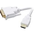 DVI / HDMI priključni kabel [1x DVI-utikač 18+1pol. => 1x HDMI-utikač] 2 m bijeli SpeaKa Professional slika