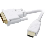 DVI / HDMI priključni kabel [1x DVI-utikač 18+1pol. => 1x HDMI-utikač] 2 m bijeli SpeaKa Professional