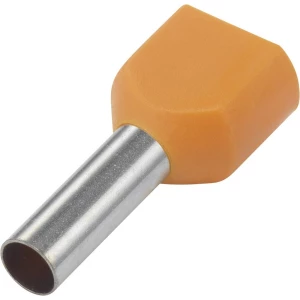 1091317 TRU COMPONENTS dvostruki kabelski završetak 1 x 0.50 mm x 8 mm djelomično izolirani, narančaste boje 100 kom. slika
