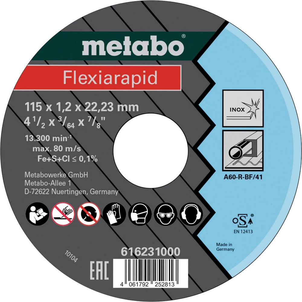 Metabo 616231000 rezna ploča 115 mm 25 kom. nehrđajući čelik (rostfrei) slika