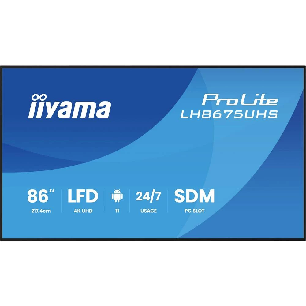 Iiyama LH8675UHS-B2AG Digital Signage zaslon Energetska učinkovitost 2021: G (A - G) 217 cm 85.6 palac 3840 x 2160 Pixel slika