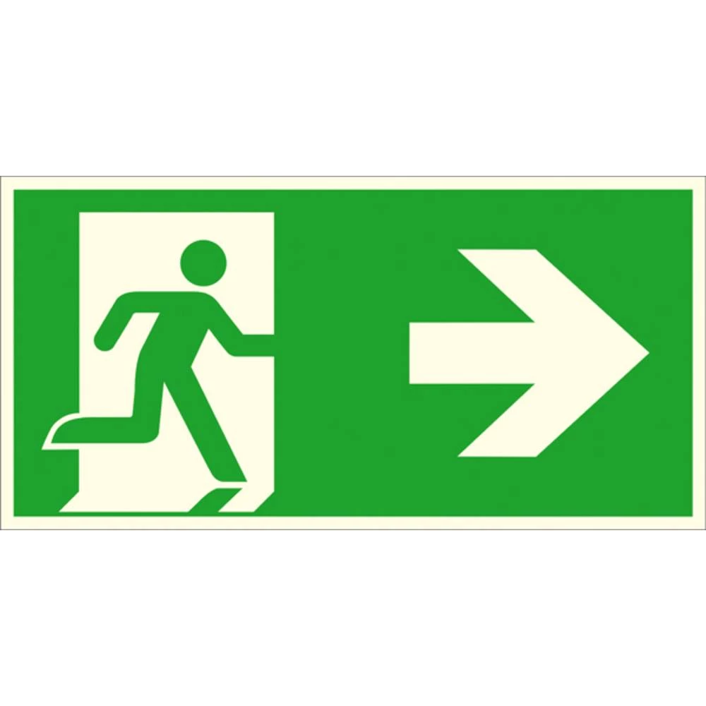 signal rute za izbjegavanje aluminij Desni izlaz u nuždi SafetyMarking 15.A1062 (Š x V) 400 mm x 200 mm ISO 7010 1 St. slika