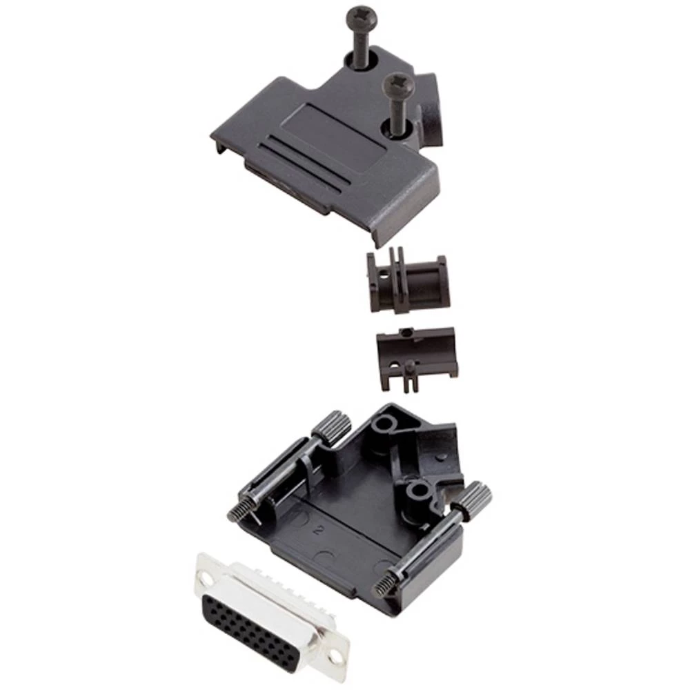 Višestruki ženski konektor D-SUB komplet 45 ° Broj polova: 26 Lemni kup TRU COMPONENTS TCD45PKP15HDS26K 1 ST slika