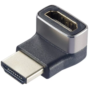 SpeaKa Professional SP-11302012 HDMI adapter [1x muški konektor HDMI - 1x ženski konektor HDMI] crna, srebrna UHD 8K @ 60 Hz, UHD 4K @ 120 Hz 90° kutno prema gore slika