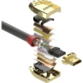 LINDY HDMI priključni kabel HDMI-A utikač, HDMI-A utikač 10.00 m siva 37866  HDMI kabel slika