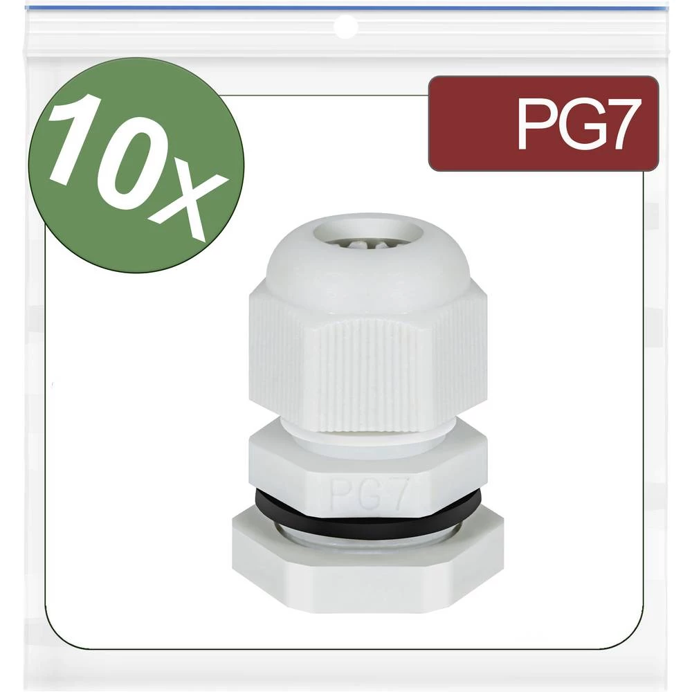 Quadrios 24CA391 kabelska uvodnica  PG7  poliamid siva 10 St. slika