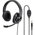 PC naglavne slušalice sa mikrofonom 3,5 mm priključak Sa vrpcom, Stereo Hama Na ušima Crna slika
