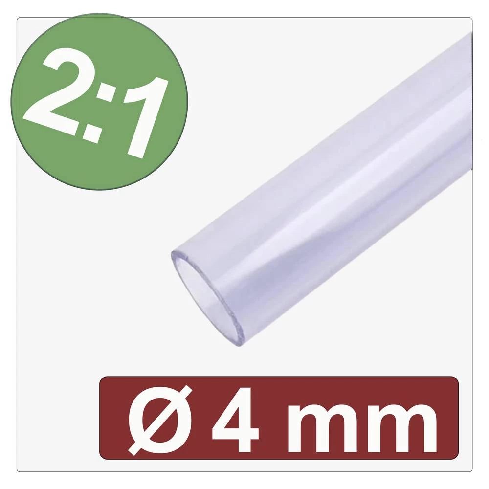 Quadrios 25CA605 skupljajuća cijev bez ljepila prozirna 4 mm 2 mm Stopa skupljanja:2:1 Roba na metre slika