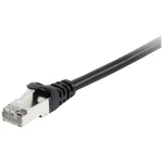 Equip 605597 RJ45 mrežni kabel, Patch kabel cat 6 S/FTP 0.5 m crna pozlaćeni kontakti 1 St.