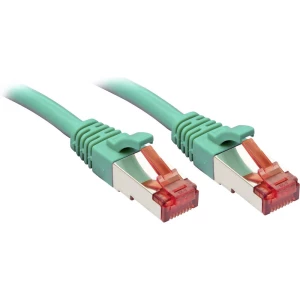 LINDY 47747 RJ45 mrežni kabel, Patch kabel cat 6 S/FTP 1.00 m zelena sa zaštitom za nosić 1 St. slika