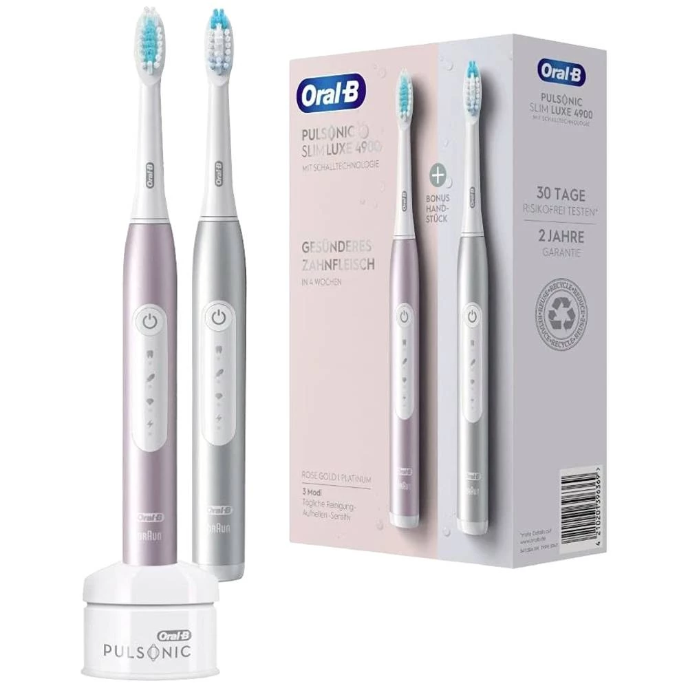 Oral-B 610902 električna četkica za zube zvučna četkica za zube platinasta, ruža slika