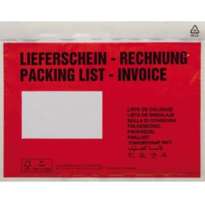 Torbica za dokumente DIN C6 Crvena Lieferschein-Rechnung, mehrsprachig Sa samoljepljenjem 1 Pakiranje slika