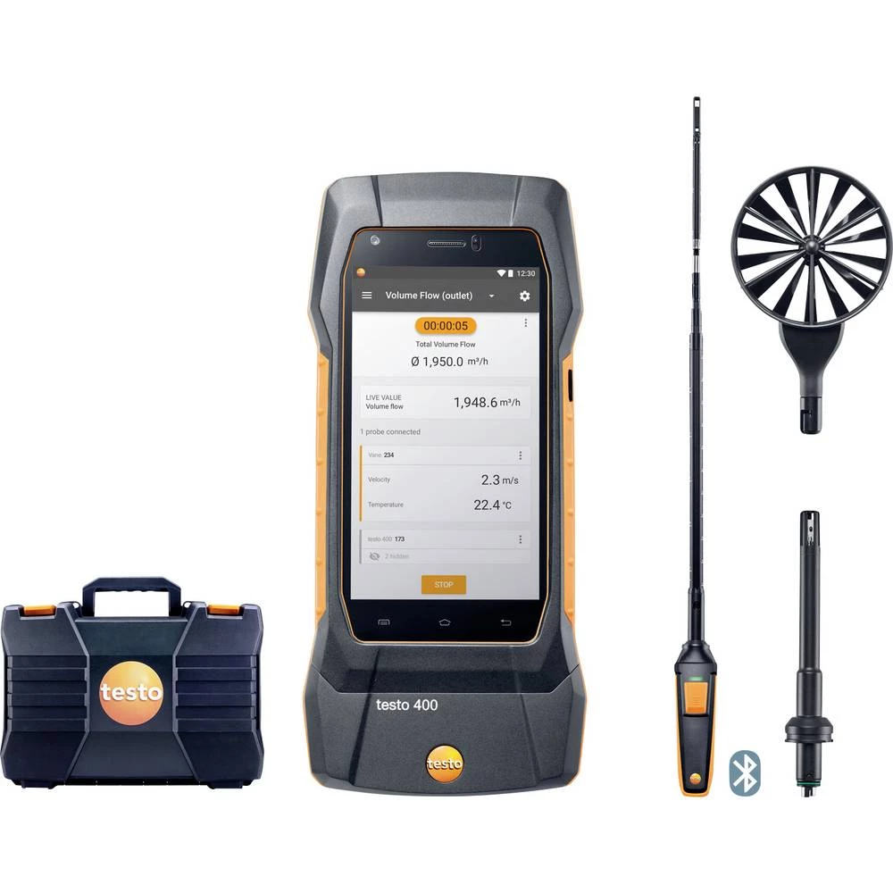 testo testo 400 - Strömungs-Set mit Hitzdrahtsonde komplet tehnike za mjerenje okoliša pritisak, temperatura -40, 0 - 15 slika