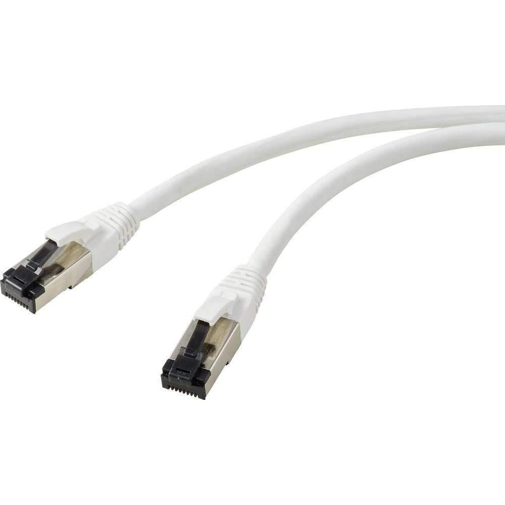 Renkforce RF-7106488 RJ45 mrežni kabel, Patch kabel CAT 8.1 S/FTP 0.50 m bijela 1 kom. slika