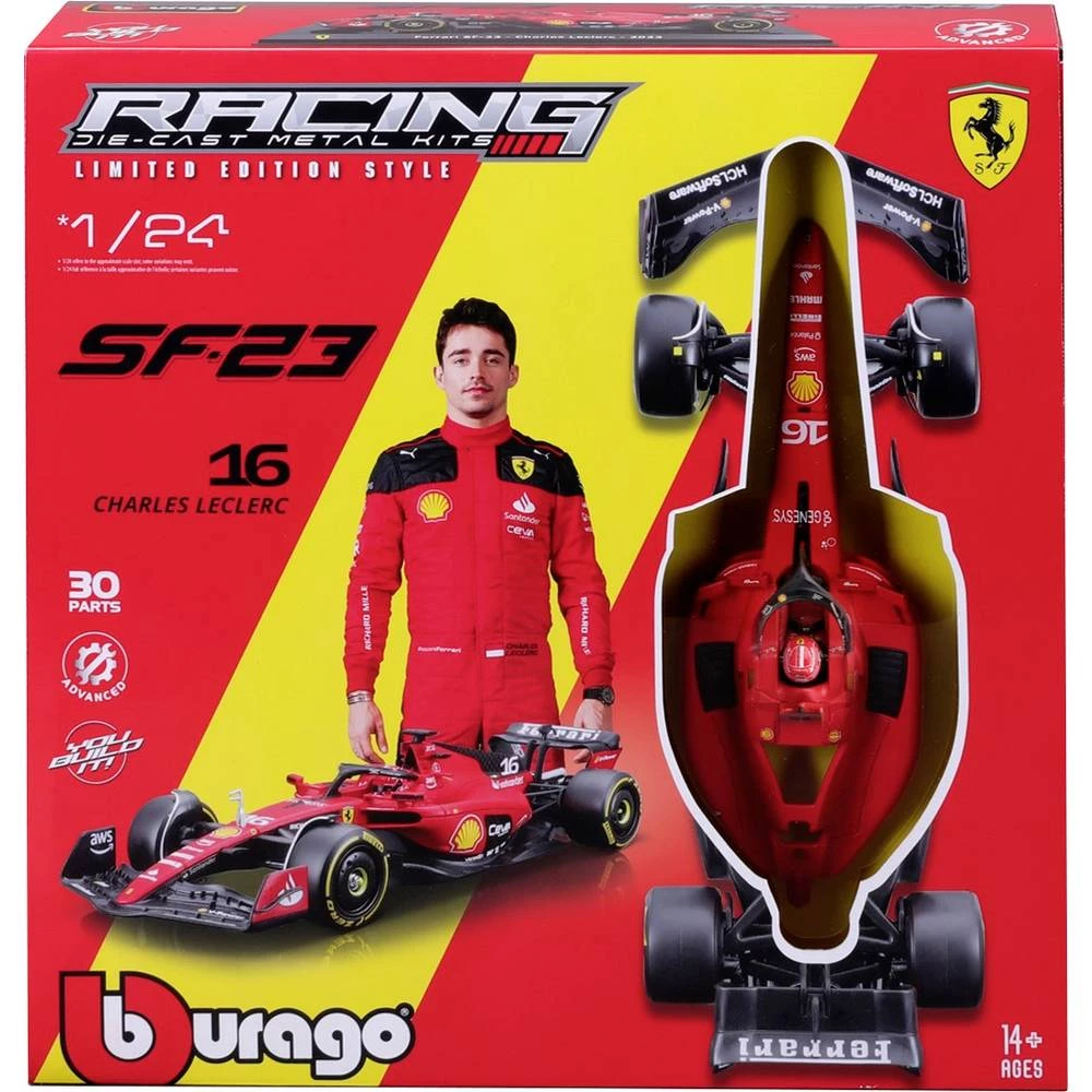 Bburago F1 KIT Ferrari SF23 mit Helm, #16 Leclerc 1:24 model automobila slika