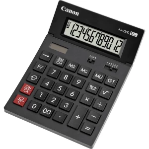 Stolni kalkulator Canon AS-2200 Tamnosiva Zaslon (broj mjesta): 12 solarno napajanje, baterijski pogon (Š x V x d) 140 x 34 x 19 slika