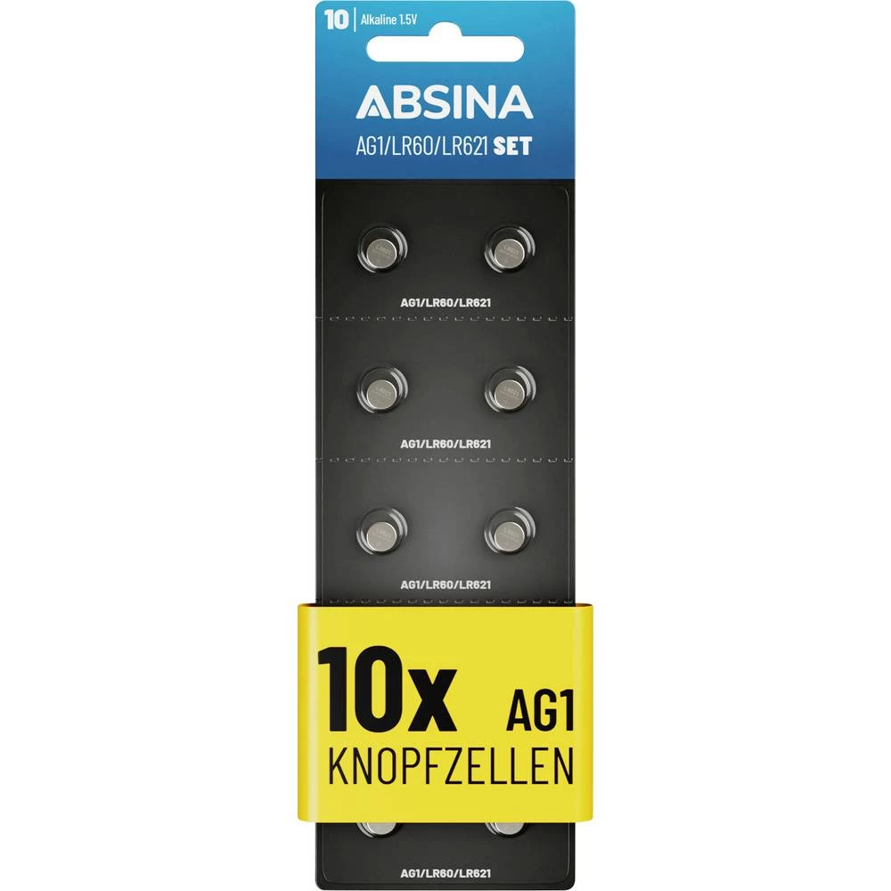 Absina gumbasta baterija 1.5 V 10 kom. alkalno-manganov slika