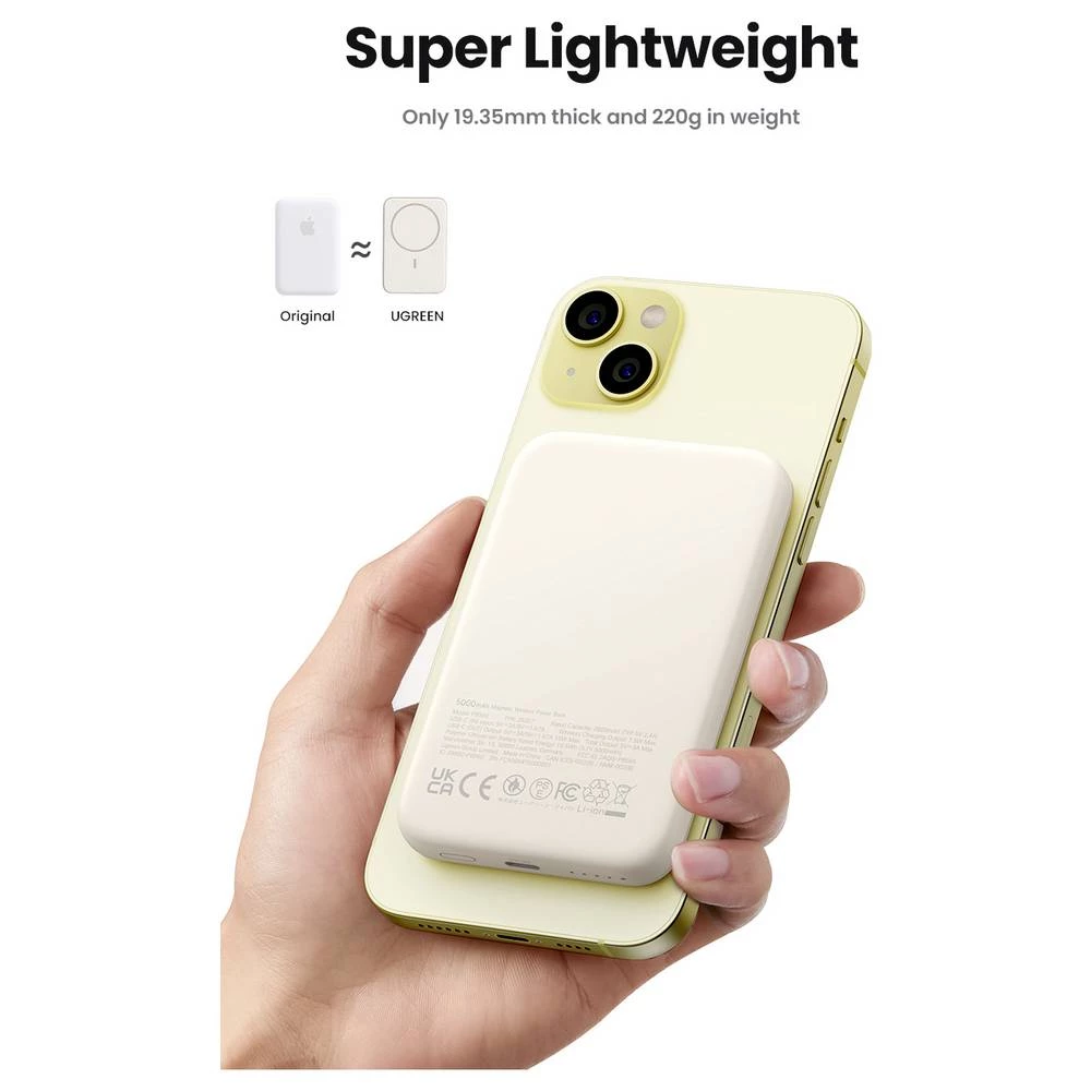 UGREEN 25208 USB-C® akumulator 10000 mAh Li-Ion USB-C® bež boja slika