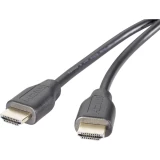 SpeaKa Professional HDMI Priključni kabl 3.00 m SP-8821980 Audio Return Channel, pozlaćen kontakt Crna [1x HDMI utikač - 1 x HDMI utikač]