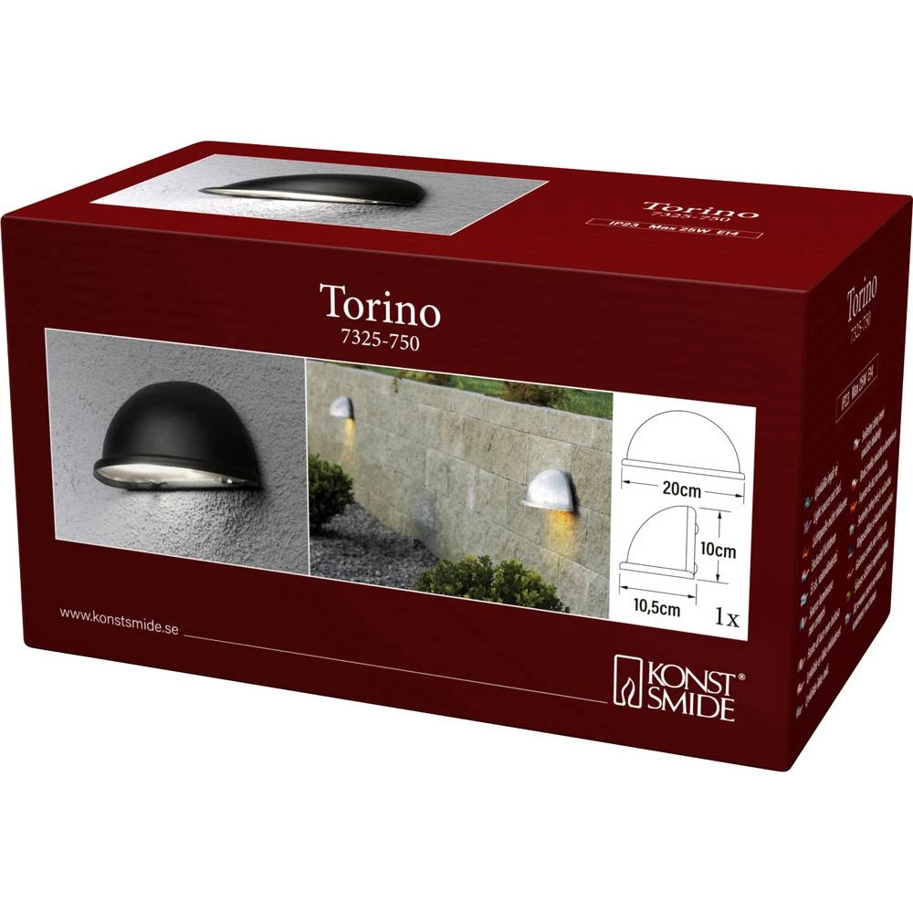 Konstsmide Torino 7325-750 vanjsko zidno svjetlo E14 25 W crna slika