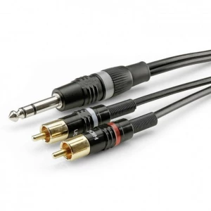 Hicon HBP-6SC2-0300 utičnica / Cinch audio priključni kabel [2x muški cinch konektor - 1x klinken utikač 6.3 mm (stereo) slika