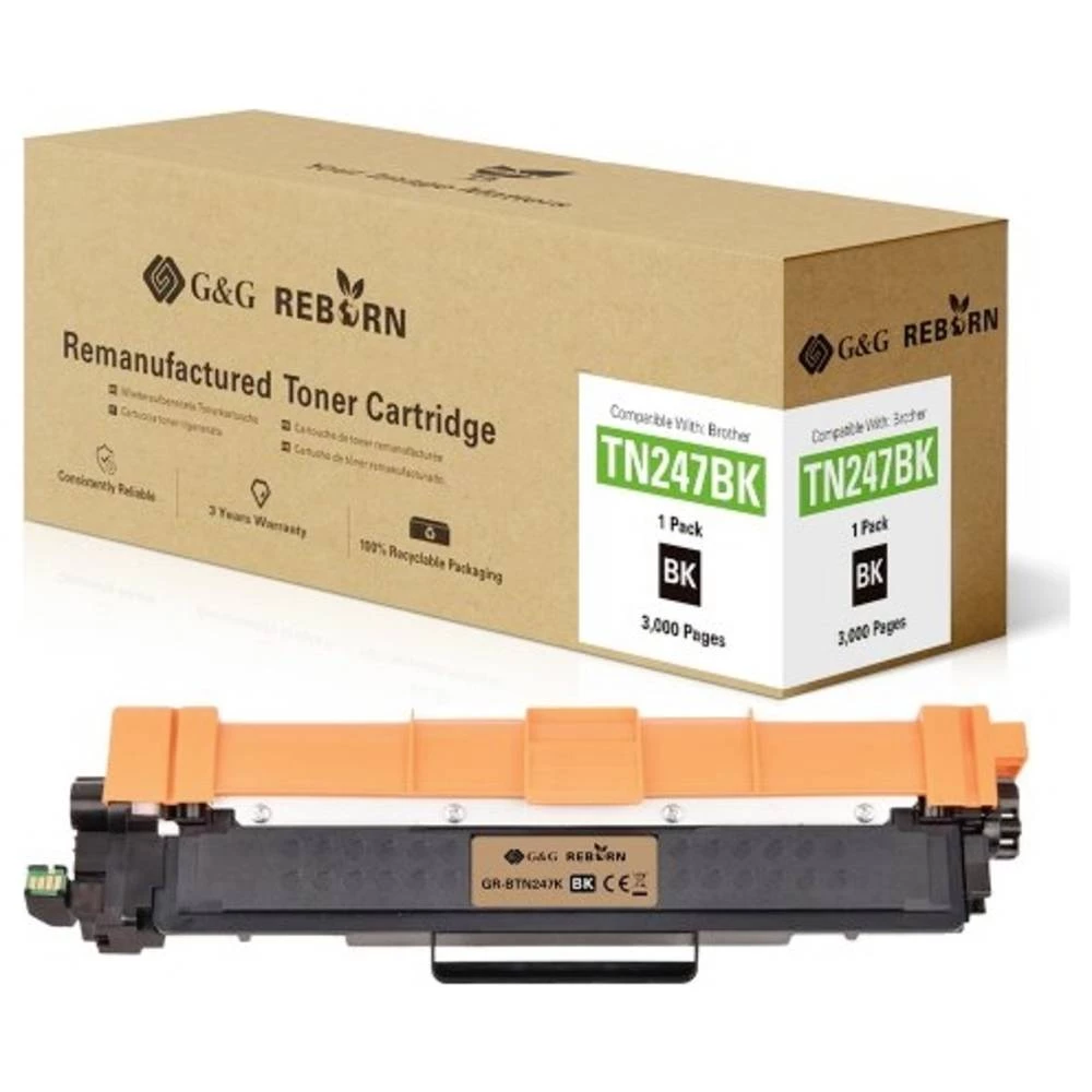 G&G toner zamijenjen Brother TN-247BK kompatibilan  crn 3000 Stranica Reborn remanufactured 21184 slika