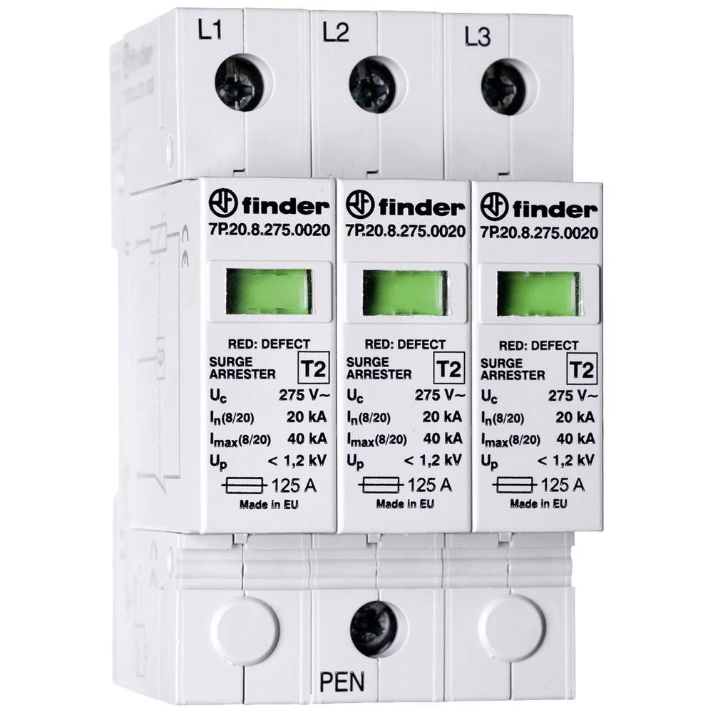 Finder 7P.23.8.275.0020 odvodnik za prenaponsku zaštitu Zaštita od prenapona za: razdjelni ormar 1 St. slika