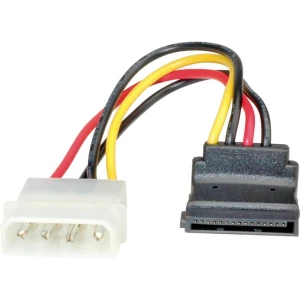 Roline tvrdi disk priključni kabel [1x 4-polni muški konektor Molex - 1x električni muški konektor sata] 0.10 m slika