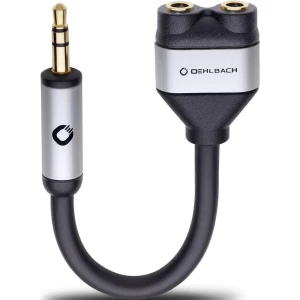 Oehlbach i-Connect J-AD Utičnica Audio Y-adapter [1x 3,5 mm banana utikač - 2x Priključna doza za 3,5 mm banana utikač] Crna slika