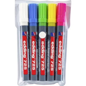 Edding Whiteboard marker set e-725 Bijela, Neonsko-plava, Neonsko-žuta, Neonsko-zelena, Neonsko-ružičasta 4-725-5 slika