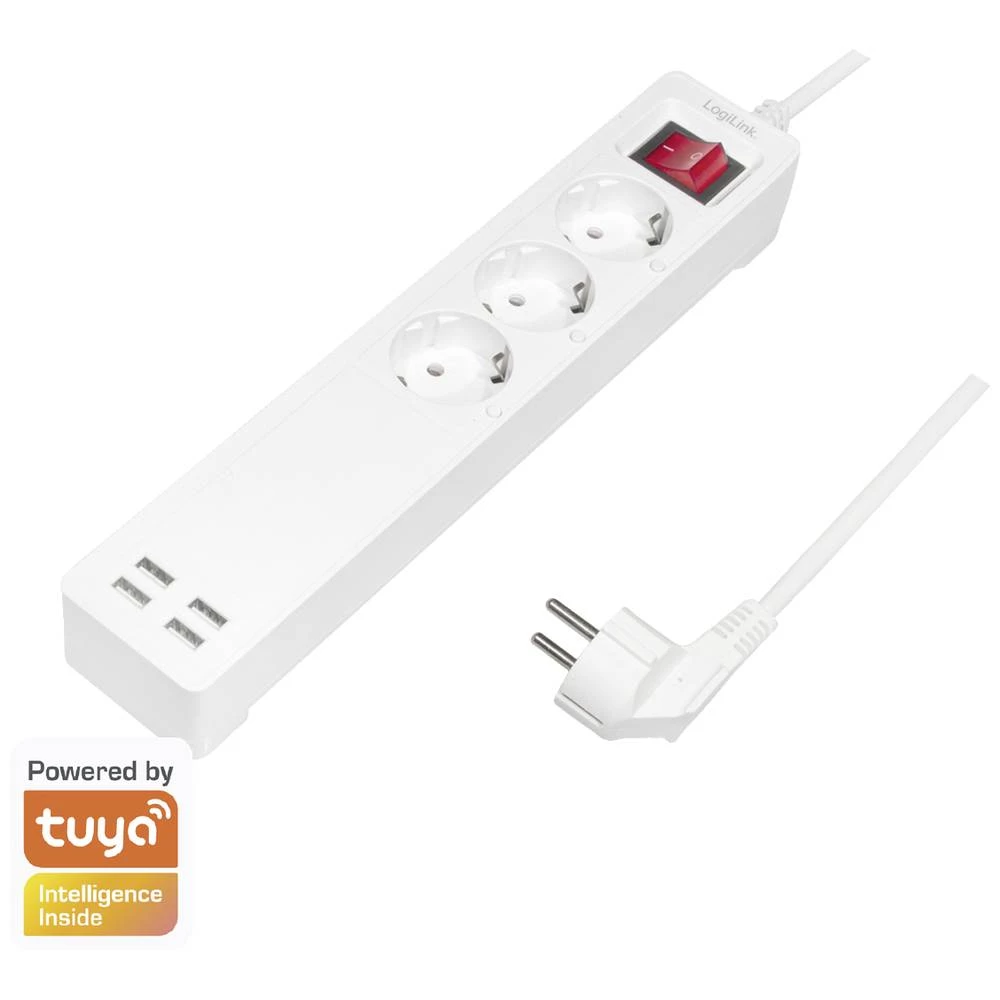 LogiLink SH0103  utičnica sa zaštitnim kontaktom  pojedinačni prekidač, s USB izlazom za punjenje, upravljanje putem aplikacije, programabilna, mjerenje potrošnje struje, zaštita od prenapona IP20 ... slika
