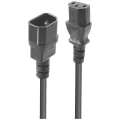 LINDY struja priključni kabel [1x muški konektor iec, c14 - 1x ženski konektor iec c13, 10 a] 1 m crna slika